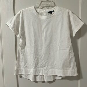 Eileen Fisher Short-Sleeve Organic Cotton Top White PP